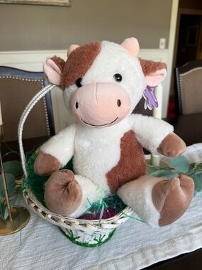 🐮 NWT Fuzzy Cow Plush – 13” | Super Soft & Adorable